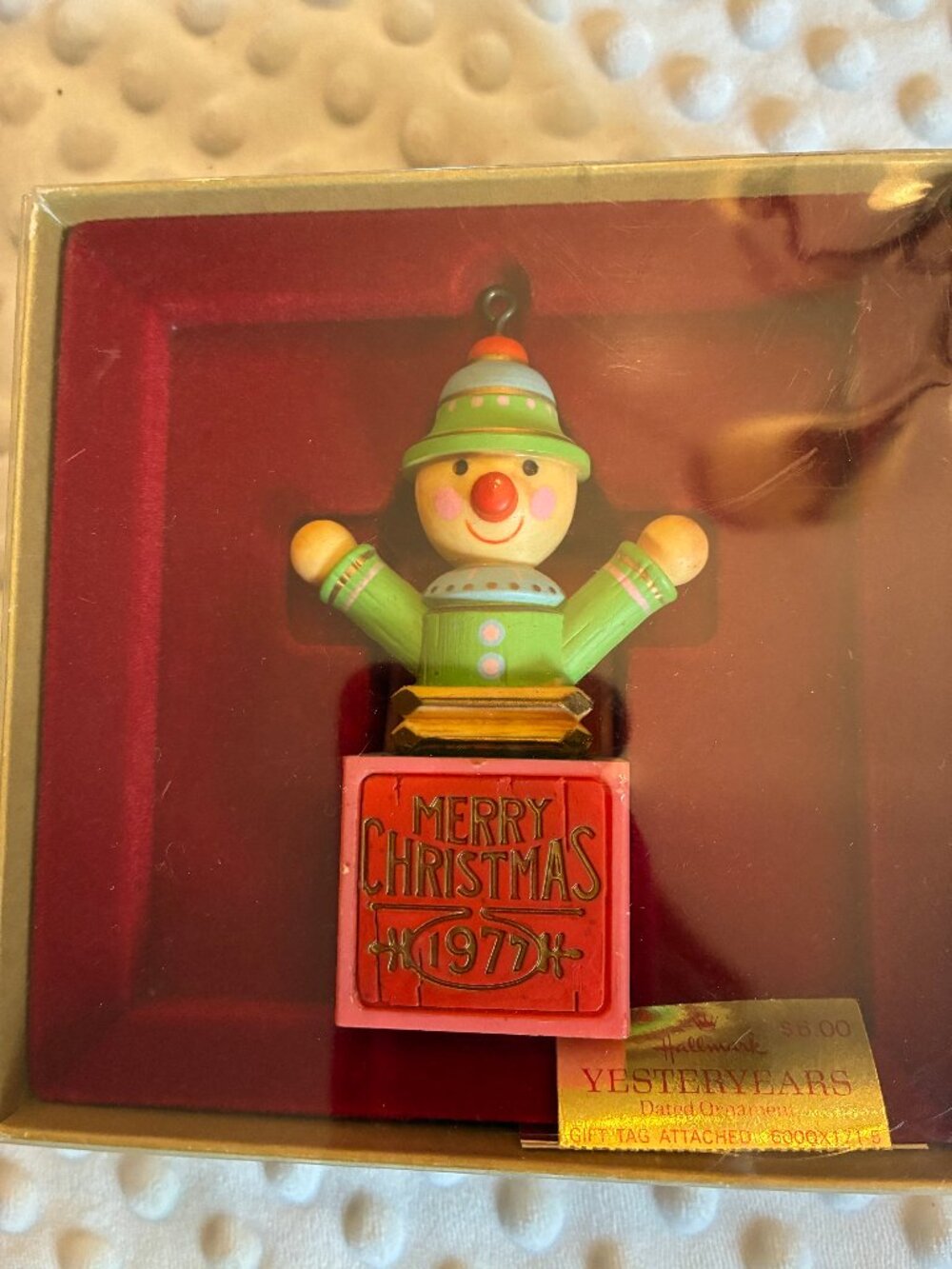 1977 Vintage Hallmark Yesteryears Jack in the Box Christmas Ornament in Box